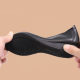 Stewardess Leather Single Shoes Flat Work Shoes Women's Black Professional Shoes Middle Heel Hotel Shallow Mouth Work Women's Leather Shoes