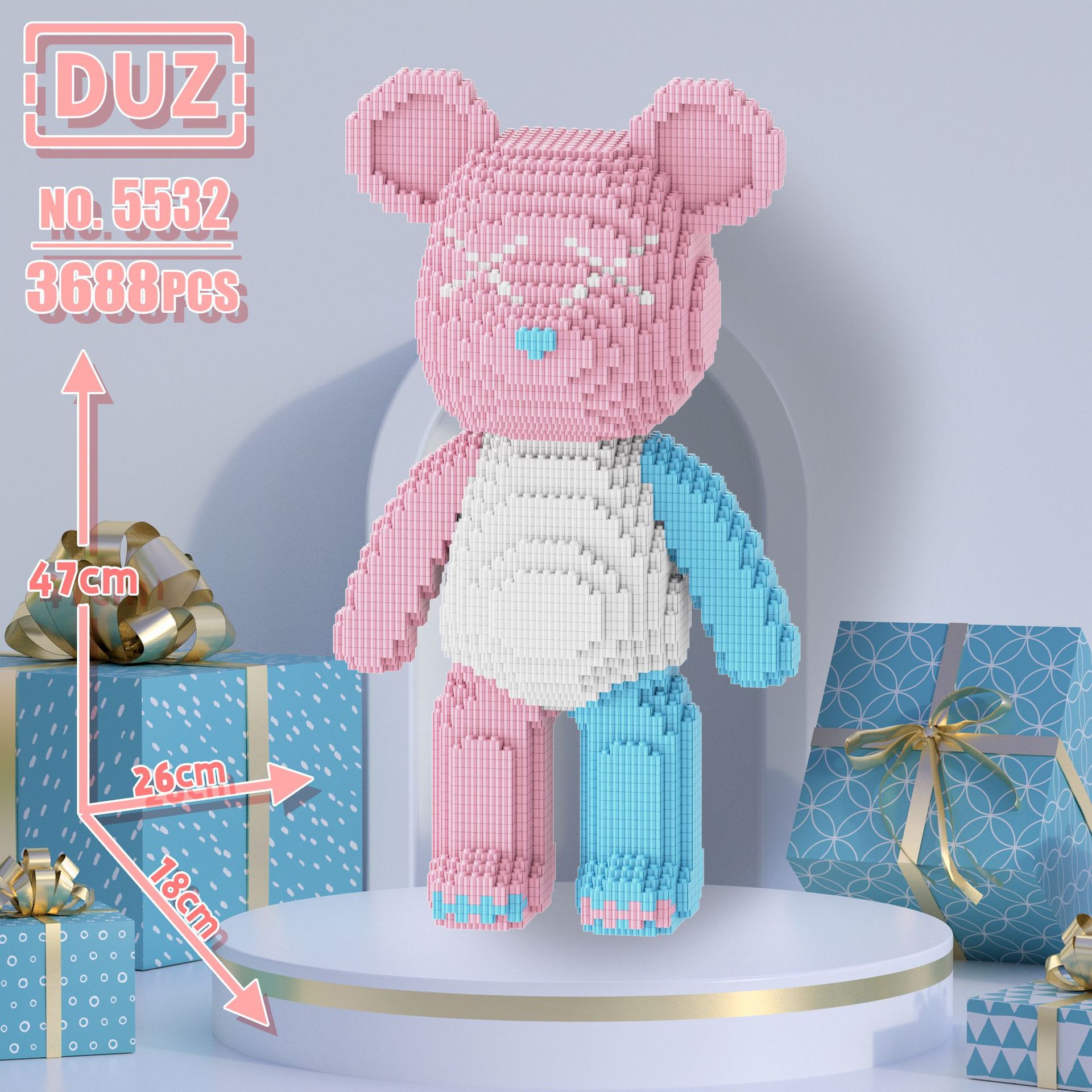 DUZ súper violento oso serie de bloques de construcción de partículas pequeñas adornos