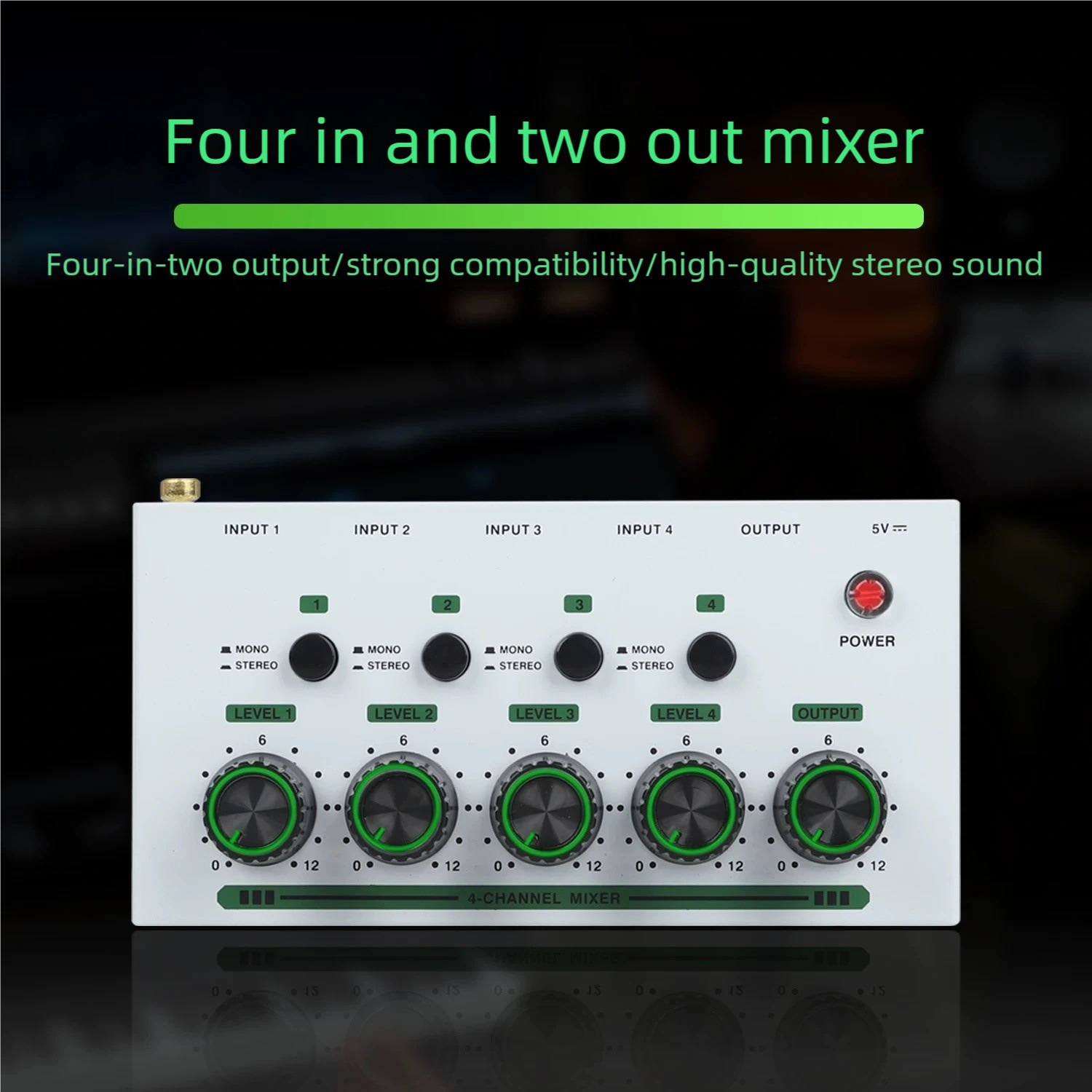4-channel Audio Mixer, Low-noise Recording, Suitable For Home Studios,...