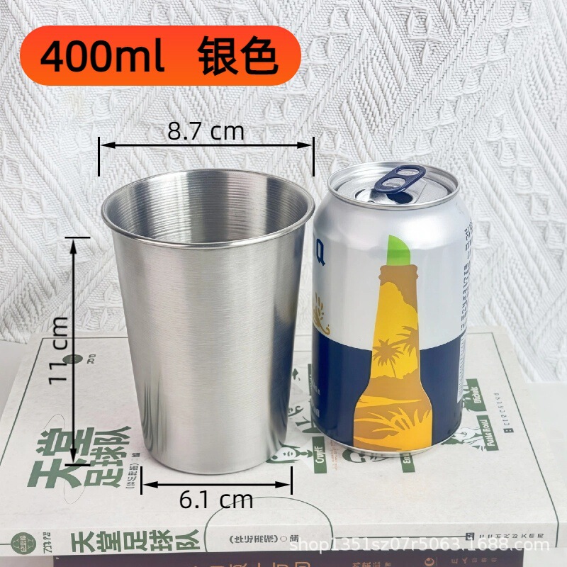 304 ステンレス鋼カップ単層水カップインビールカップ冷たいドリンクカップレストランジュースカップ落下防止カップはロゴでカスタマイズできます|undefined