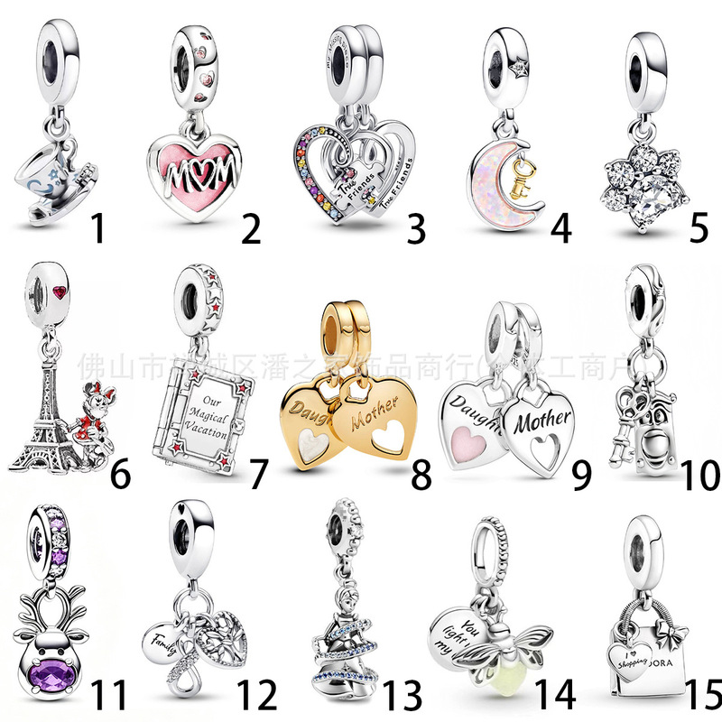Pandora Beads Heart Bracelet Jewelry European and American Style Beads Book Loose Beads Moon DIY Accessories Pendants Wholesale Pandora Beads Heart Bracelet Jewelry European and American Style Beads Book Loose Beads Moon DIY Accessories Pendants Wholesale