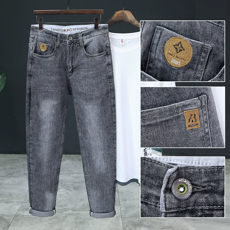 Качественные эластичные джинсы, банная одежда, брюки с вышивкой, slim fit