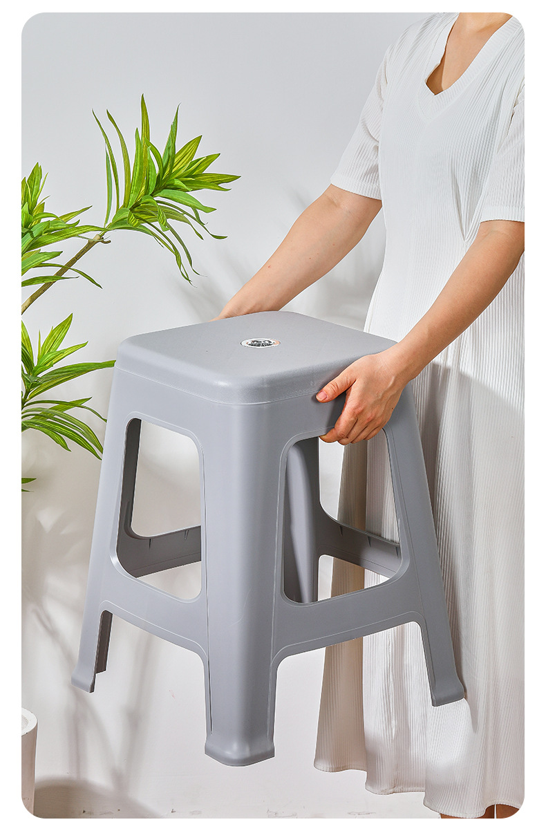 家用椅子简约高凳子可叠加方凳塑胶成人板凳加厚塑料凳子批发凳子详情14