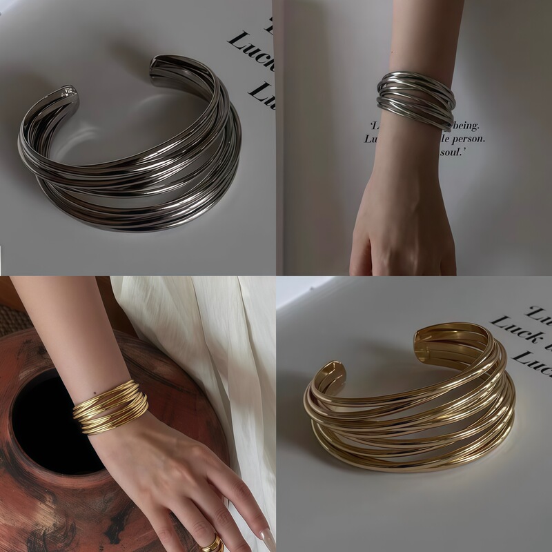 Coil Metal Cross Bracelet Armband Arm Bracelet European and American Stylish Niche Large Arm Bracelet Decorative Arm Accessories Coil Metal Cross Bracelet Armband Arm Bracelet European and American Stylish Niche Large Arm Bracelet Decorative Arm Accessories