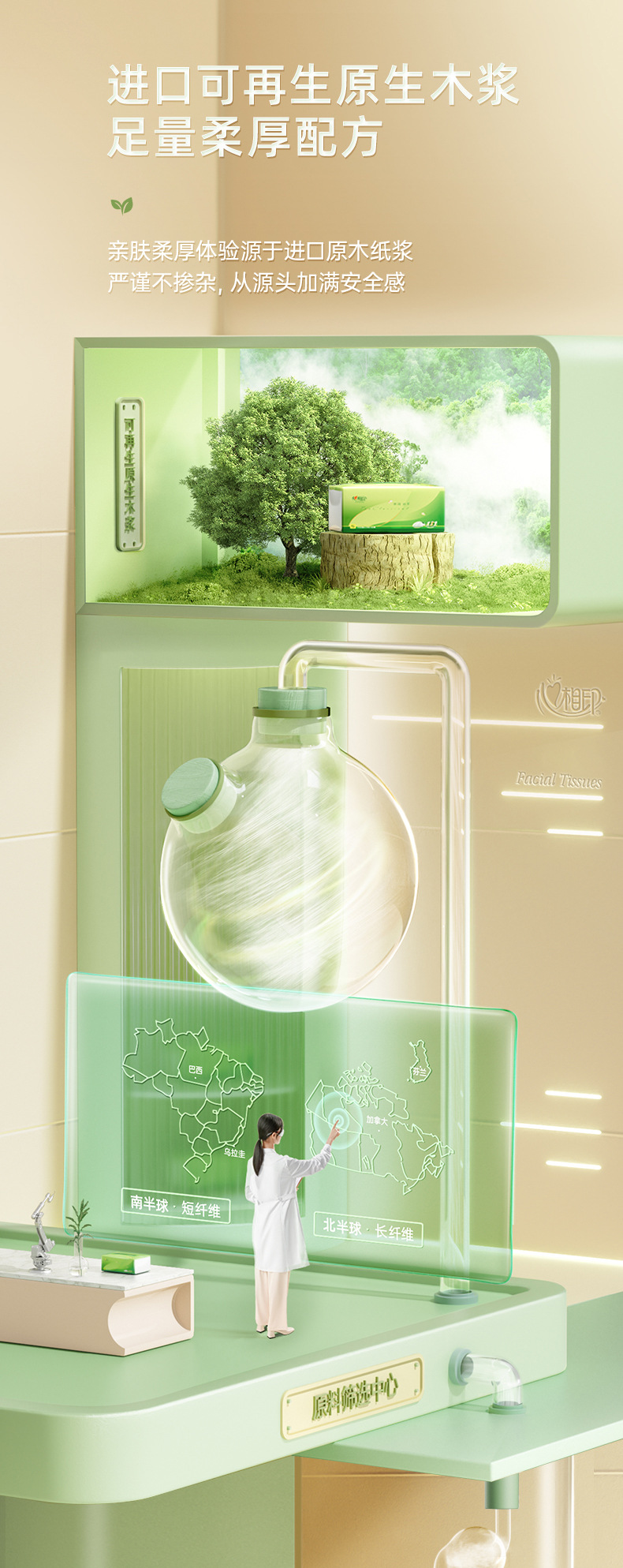 心相印 抽纸纸巾整箱家用纸抽卫生纸面巾纸母婴抽纸20包