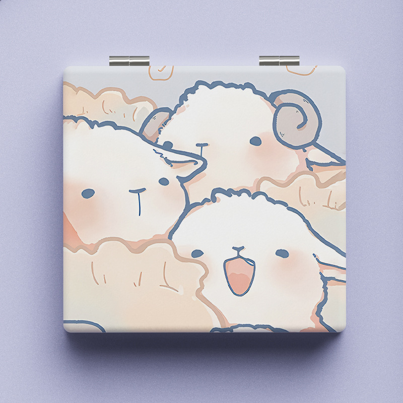 Lindo espejo pequeño Sanrio Kulomi espejo de maquillaje portátil de alto valor espejo de maquillaje portátil dormitorio de estudiantes espejo de maquillaje plegable