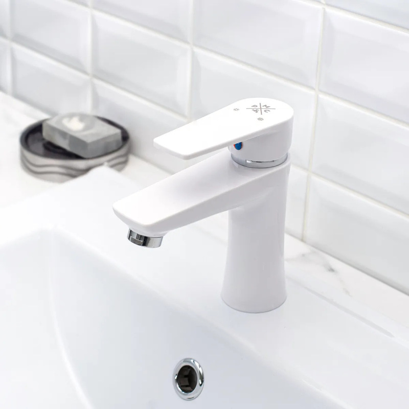 304 Stainless Steel Brushed Single-Hole Thickened Hot and Cold Washbasin Under-Counter Basin Bathroom Ceramic Basin Faucet