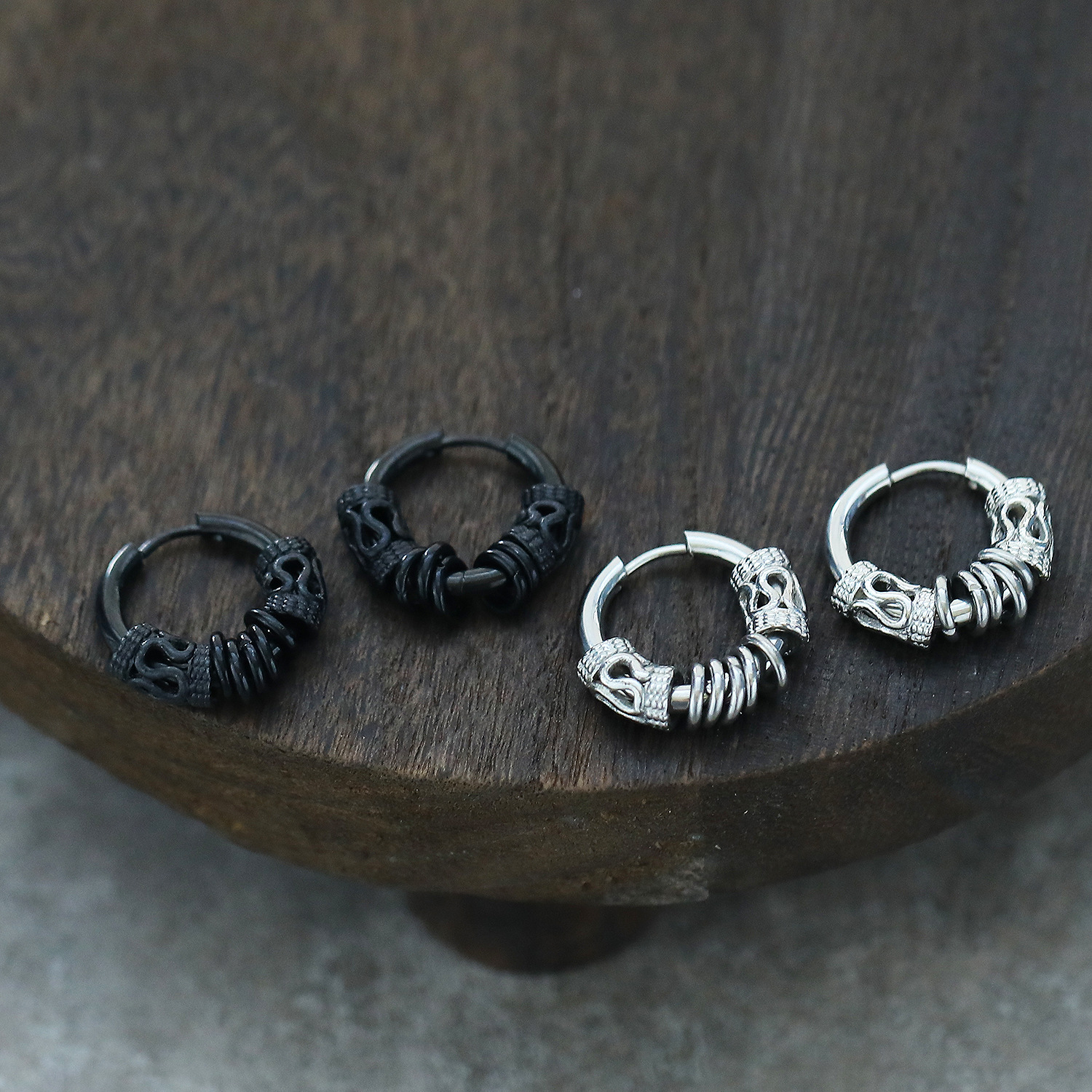 Retro fashionable trend earrings stainless steel hip-hop style