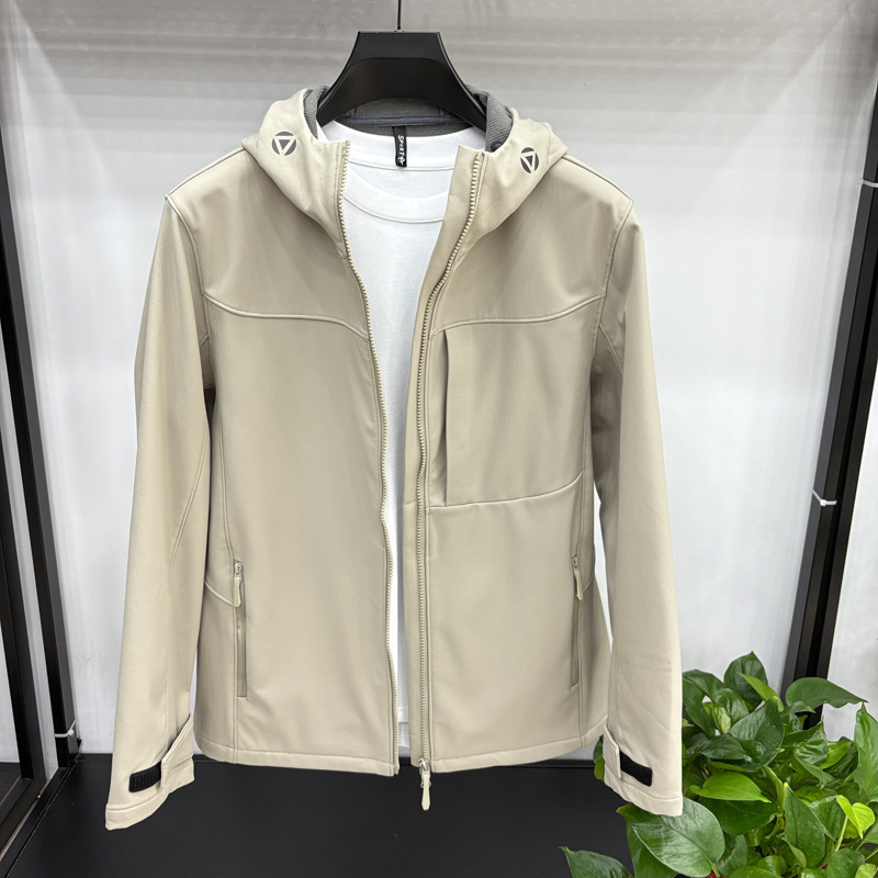 Men's Spring and Autumn New Casual Jacket, Youth Hooded Loose Trendy Stylish High-End Outdoor Windbreaker Jacket for Men