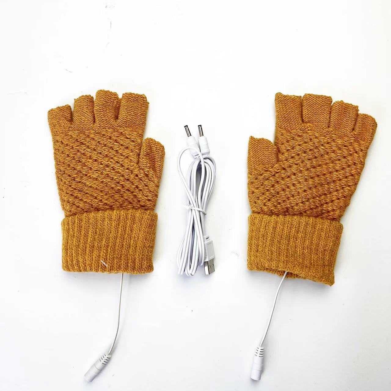 A cuadros de manga larga invierno pantalla táctil térmica suministro directo de fábrica Guantes eléctricos USB exclusivos transfronterizos 5-Dedo de punto de piña