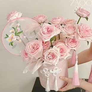 Single Hug Bucket Flower Box Round Pink Barrel National Style Hug Bucket Flower DIY Flower Arrangement Gift Box Flower Bucket