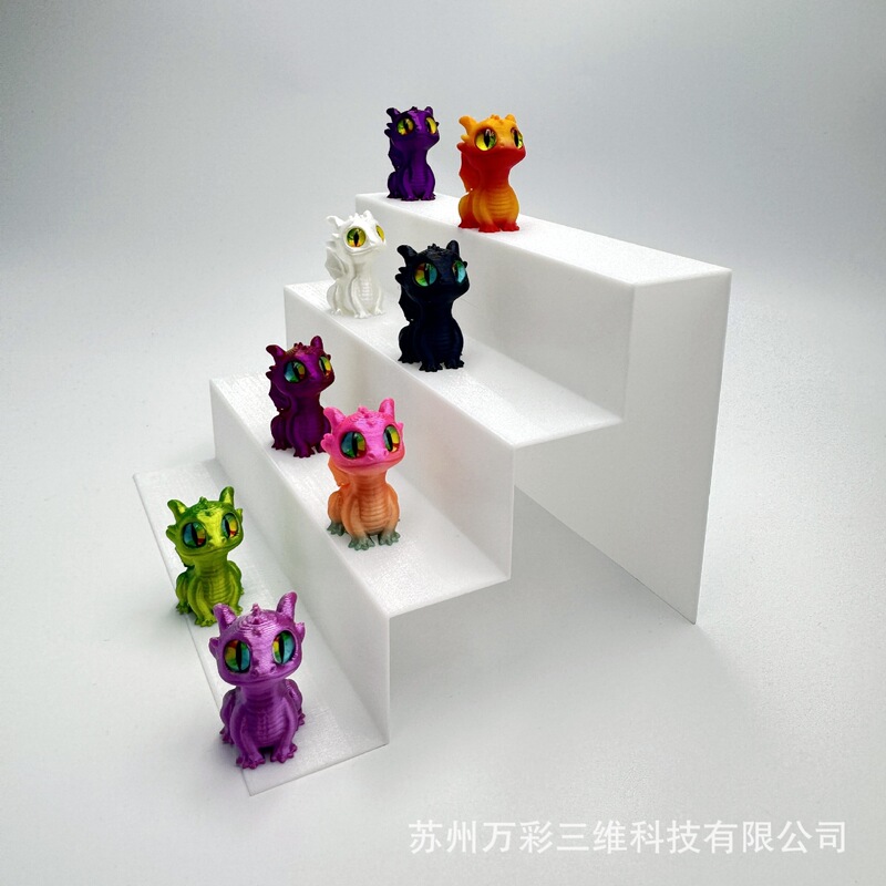 跨境3d打印摆件可爱迷你贴眼小龙仔工艺品萌物儿童玩具公仔工厂价|undefined