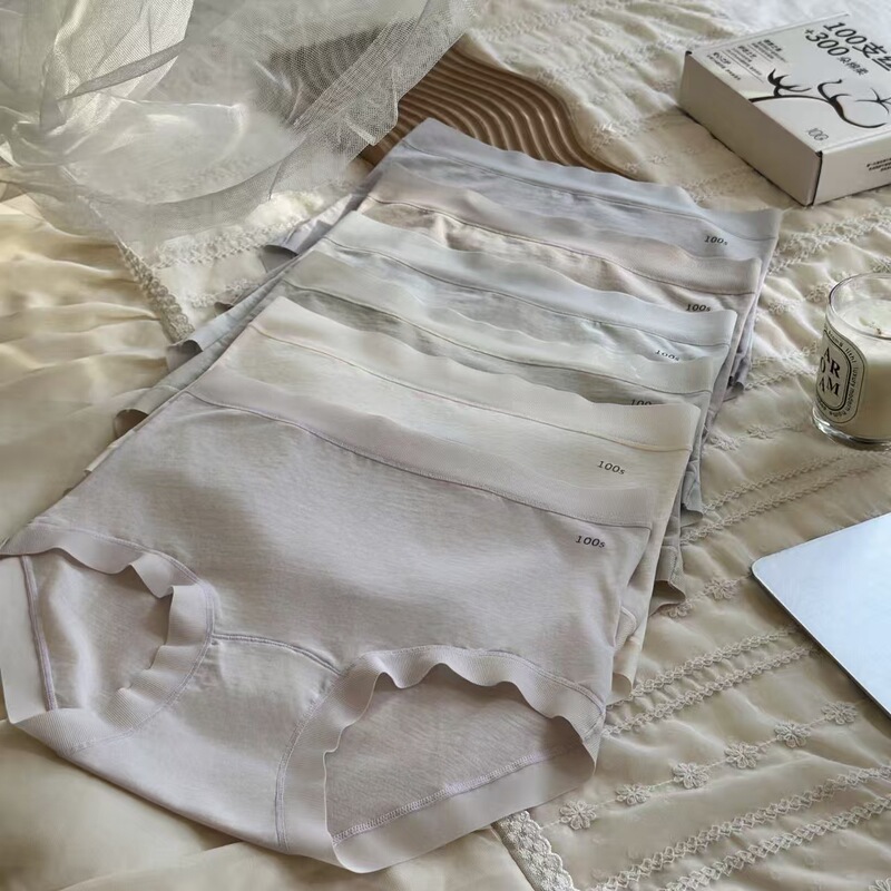 100-Count Xinjiang Long-Staple Cotton 10A High-Waist Full-Coverage Comfortable Poly-Lactic Acid Moisturizing Invisible Seamless Briefs