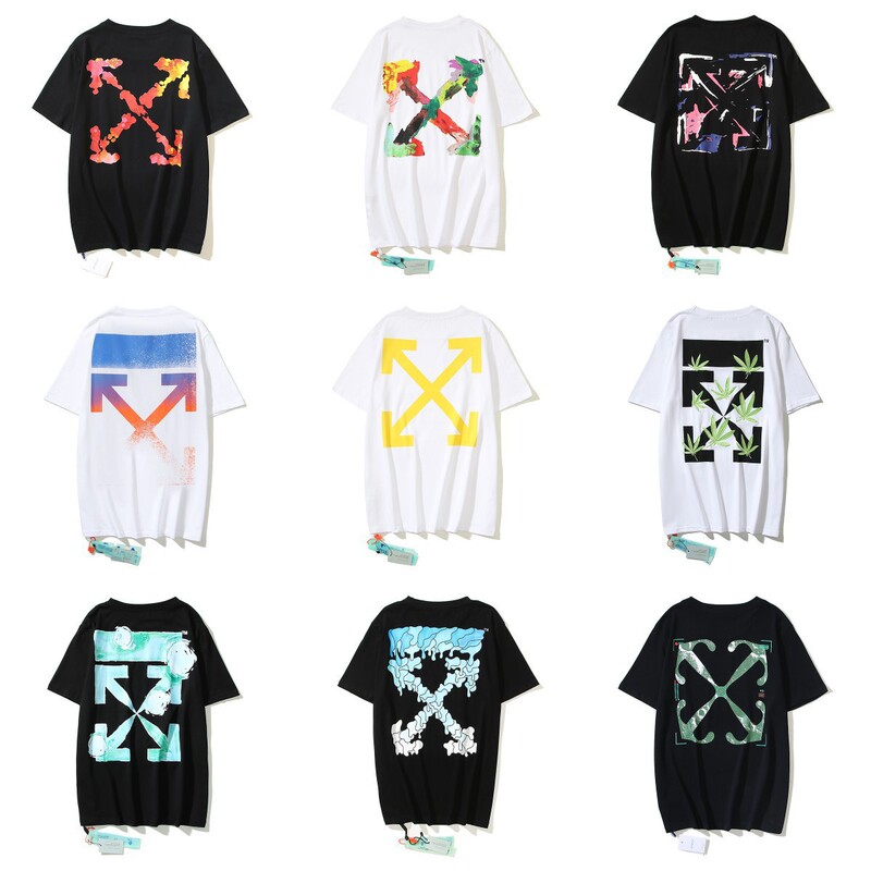 Cross-border trade off ow Monet oil painting arrow T-shirt men's and women's loose lovers short sleeve fashion 19ss