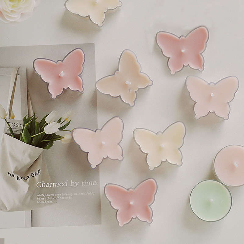 Regalos de mano creativos hechos a mano pequeños regalos de cera de té atmósfera decoración mariposa colorida forma de cera de banana al por mayor