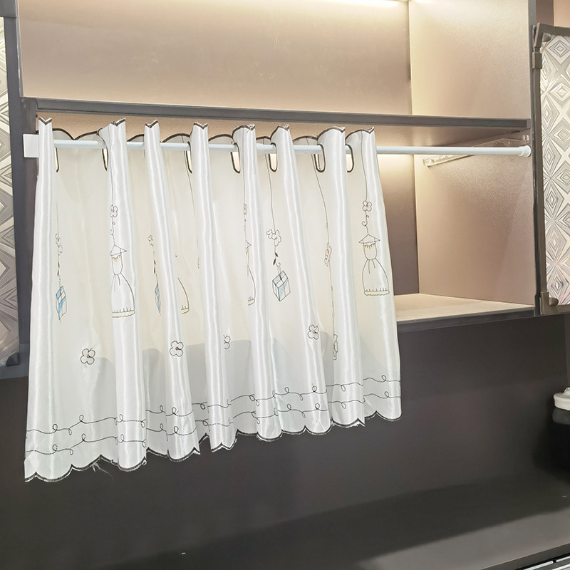 Imitation Satin High-grade Short Curtain Half Curtain Blackout Curtain Door Curtain Punch-free Blocking Curtain Window Screen Opaque Privacy Curtain