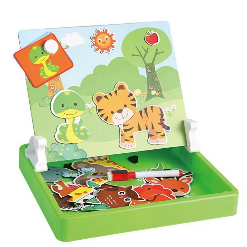 Children's magnetic puzzle changing clothes magnetic puzzle boys and girls multi-functional game wooden toy intelligence map