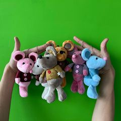 6色展開の小さなネズミのぬいぐるみ、子供用バッグのキーホルダー、PP綿のぬいぐるみ、超可愛い