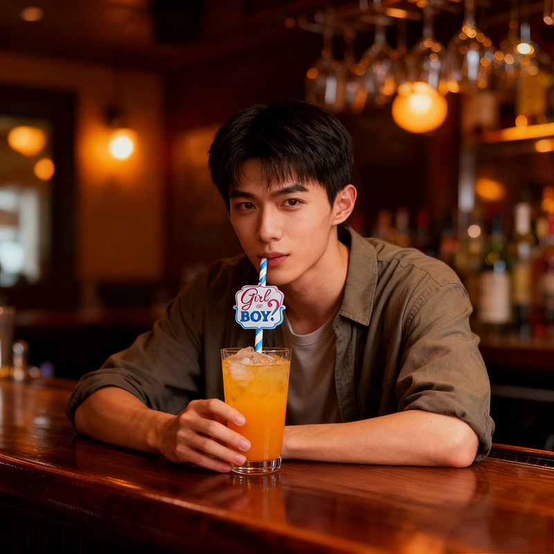 Papel de fiesta transfronteriza para niños niñas tarjetas de paja desechable postre fiesta decoración paja