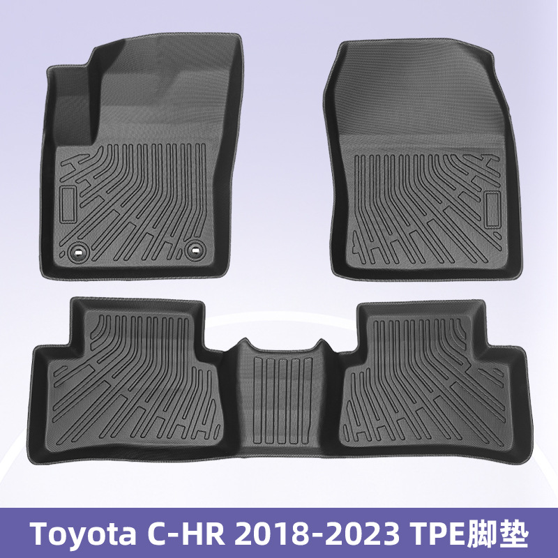 Para TOYOTA C-HR 2018 - 2023 almohadilla de pie TPE 3D todo el tiempo material cojín del maletero