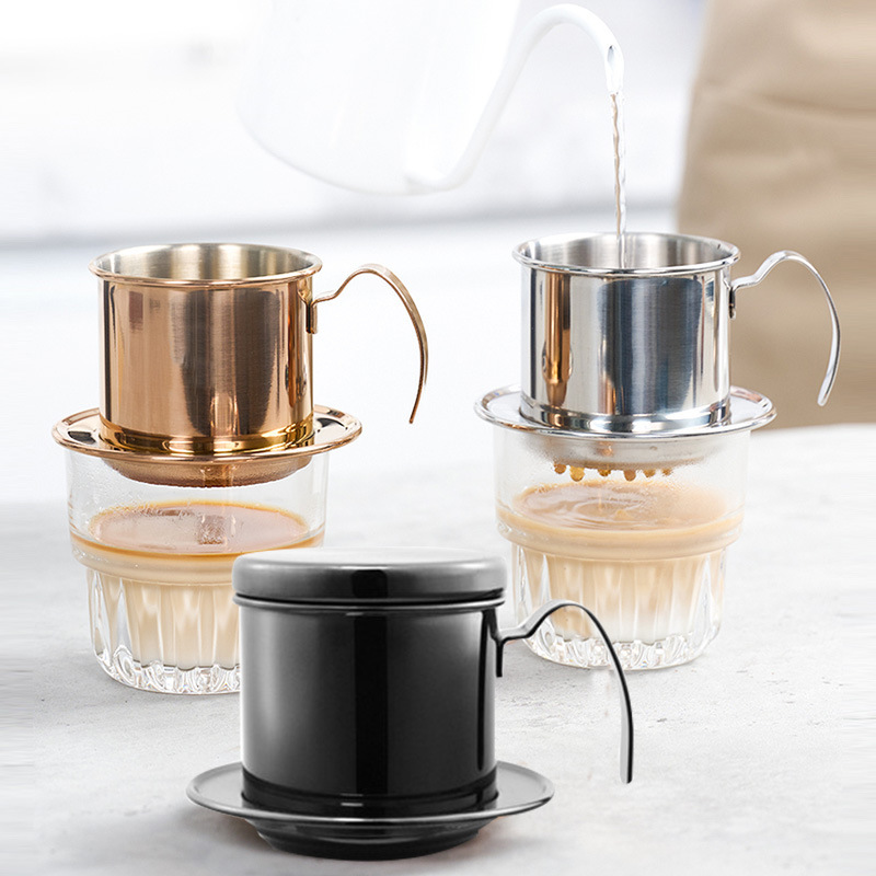 Vietnam Pot Coffee Hand Drip Pot Coffee Filter Cup 304 Stainless Steel Vietnam Coffee Pot Home Brewing Pot