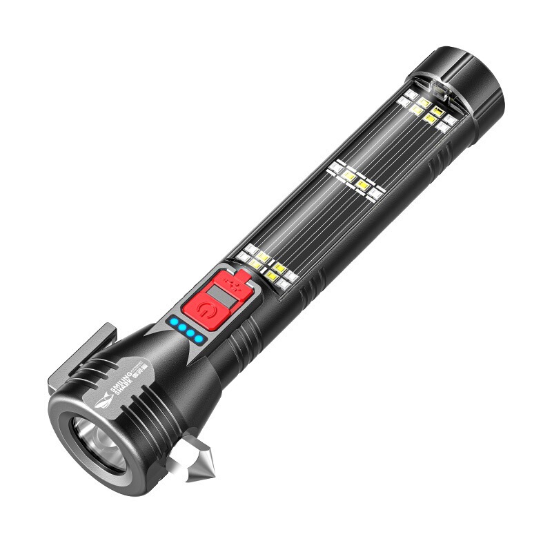 微笑鲨车载手电筒强光超亮强磁带破窗器多功能超长续航太阳能充电|undefined