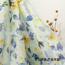 2022数码印花提花面料底布植物印花天丝锦纶亚麻麻棉新型纤维面料
