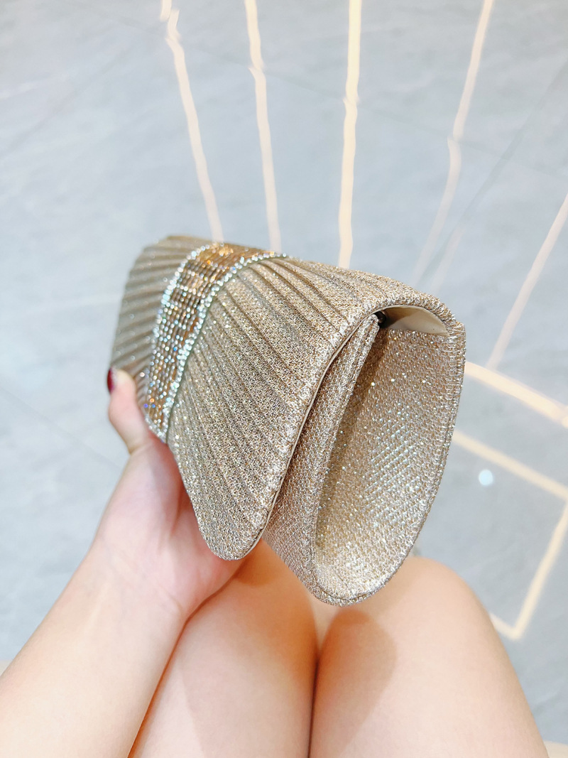 Nuevo vestido transfronterizo, bolso de cena, embrague de mujer, bolso de mano pequeño con diamantes de imitación, bolso de mensajero, bolso diagonal de un solo hombro con diamantes