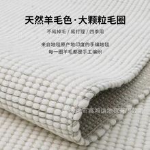 印度原装纯色羊毛地毯纯手工编织无胶沙发毯法式高端简约客厅地毯