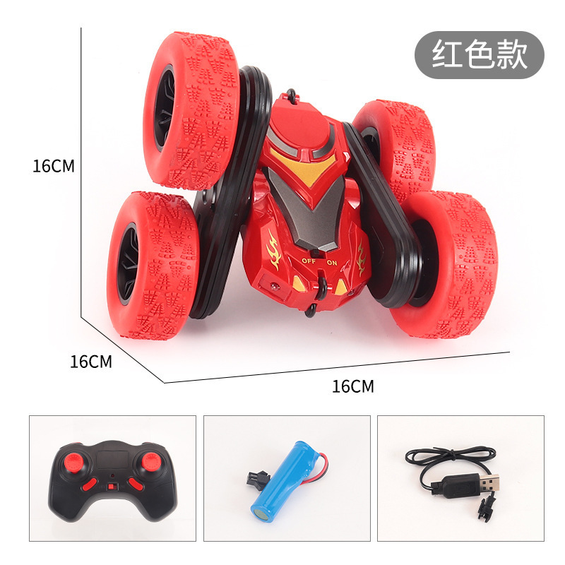 Transfronterizo RC coche de control remoto recargable doble cara acrobacias giratorias vehículo todoterreno para niños 2.4G coche de juguete eléctrico de control remoto