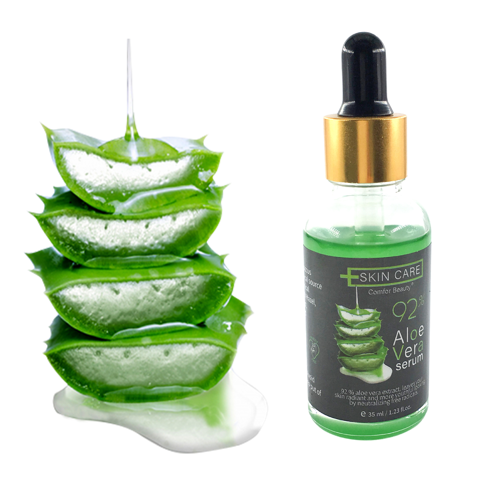 跨境蘆荟原液 面部祛痘保濕精華液曬後修護補水滋潤30ml