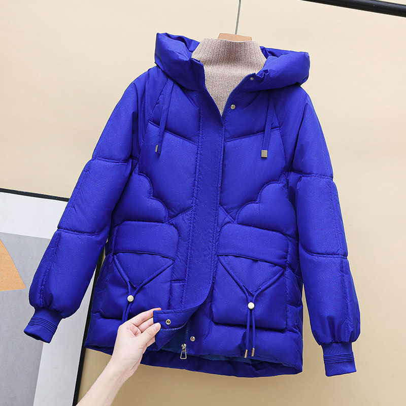 New Style Cotton Jacket for Women, Short 2025 Korean Version with Large Pockets, Loose and Thickened Cotton Coat for Women, Hooded Puffer Jacket, down Cotton