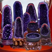 批發天然紫晶洞擺件巴西烏拉圭原石紫水晶洞晶簇聚寶盆錢袋恐龍蛋