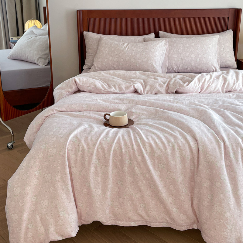 カテゴリーA 母子グレード綿ベッド4点セット 2025年新作純綿二重ガーゼキルトカバーシーツ3点セットボックスシーツ4