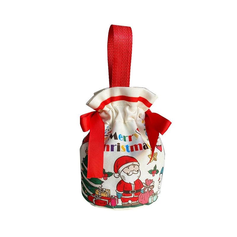 Bolsas de lona de Navidad bolsas de paquete de bolsas de regalo de boca apretada muñeco de nieve nochebuena 2024 regalo de mano image 5