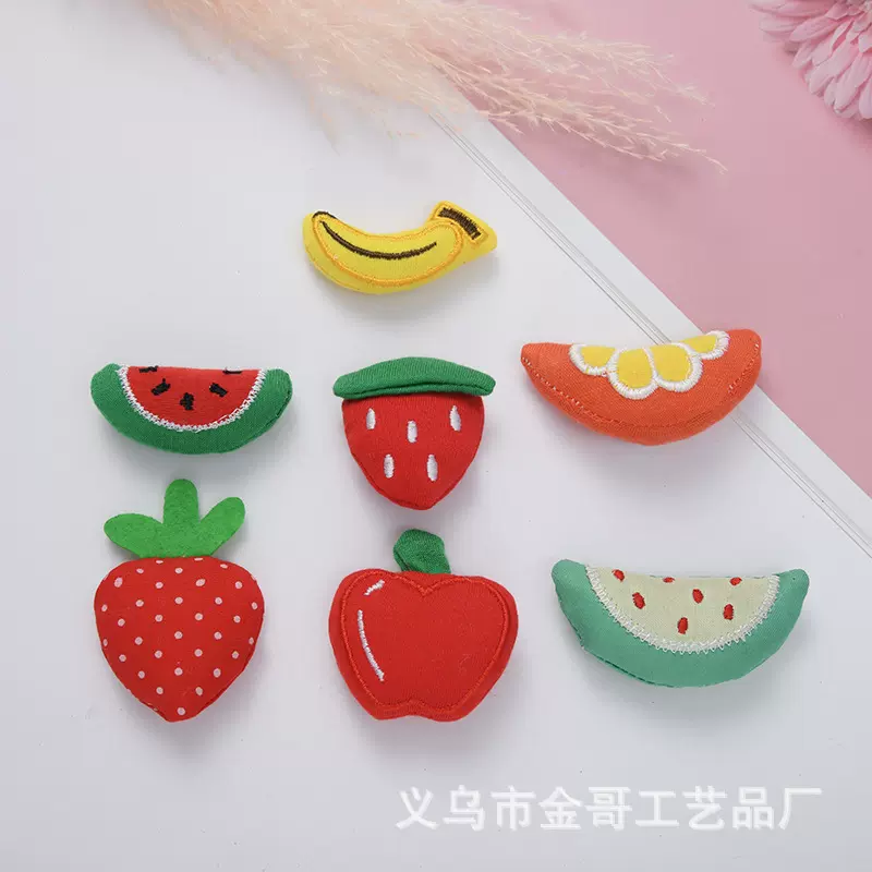 现货充棉布艺水果西瓜DIY鞋子衣服配饰包包胸针挂件配饰辅料批发