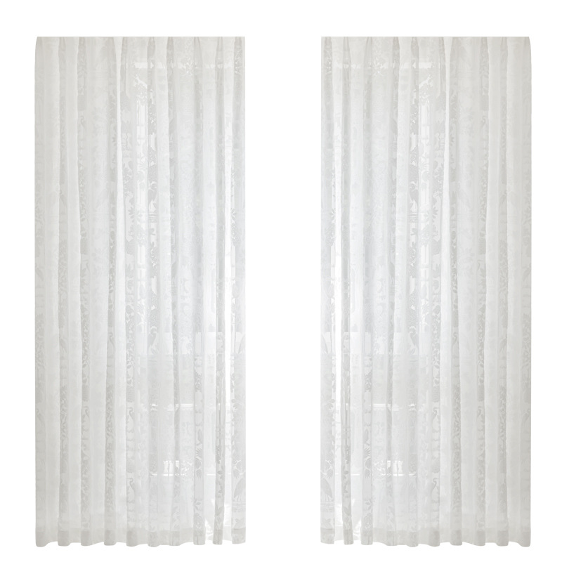 Nuevo estilo chino translúcido e impermeable, decoración en relieve jacquard, estilo francés retro, dormitorio, balcón, ventana salediza, producto terminado