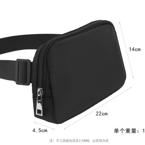 Cross-border lulu same style waist bag nylon waterproof chest bag men and women crossbody bag outdoor sports running waist bag Lulu