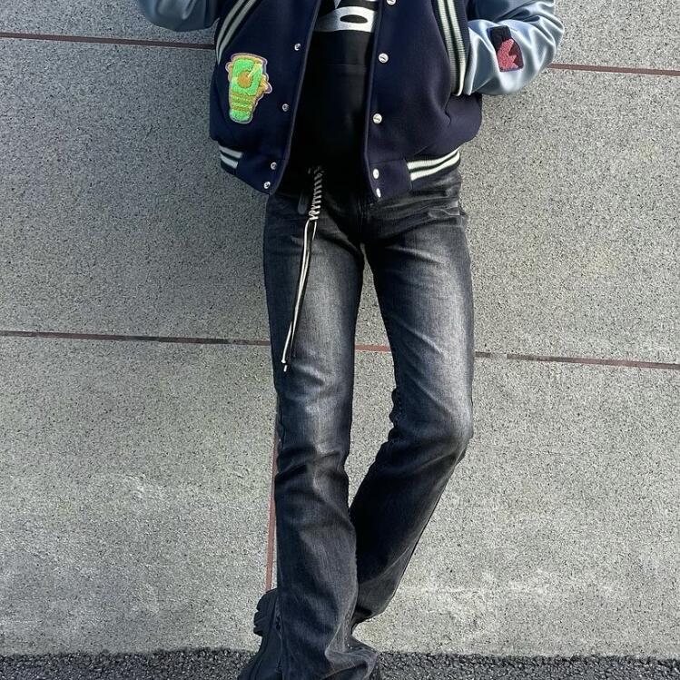 [Exclusively for Cross-Border Trade] 517 Black and Gray Flared Jeans, High Street Trendy Washed Versatile Casual Long Pants