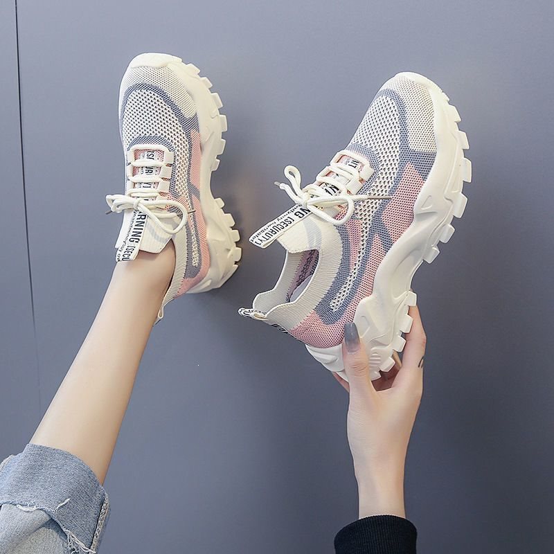 2025 Spring/Summer New Women's Sports Shoes, Trendy Breathable Soft Sole Casual Canvas Lightweight Running Thick-Soled Dad Shoes 2025 Spring/Summer New Women's Sports Shoes, Trendy Breathable Soft Sole Casual Canvas Lightweight Running Thick-Soled Dad Shoes