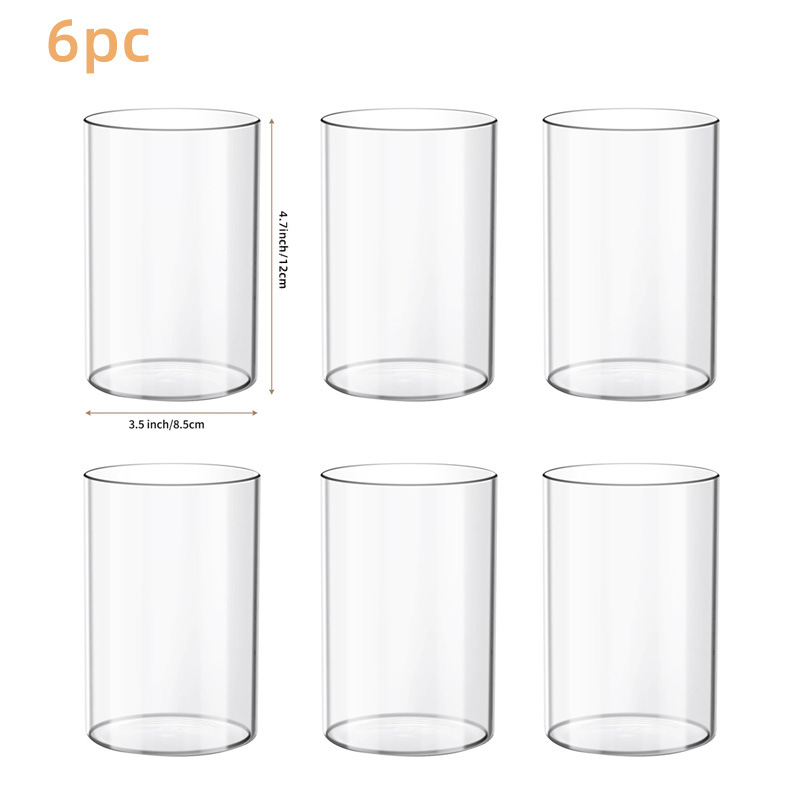 Jarrón de vidrio simple transparente hogar cristalería hidropónica candelabro diseño de ambiente de boda vela a prueba de viento taza