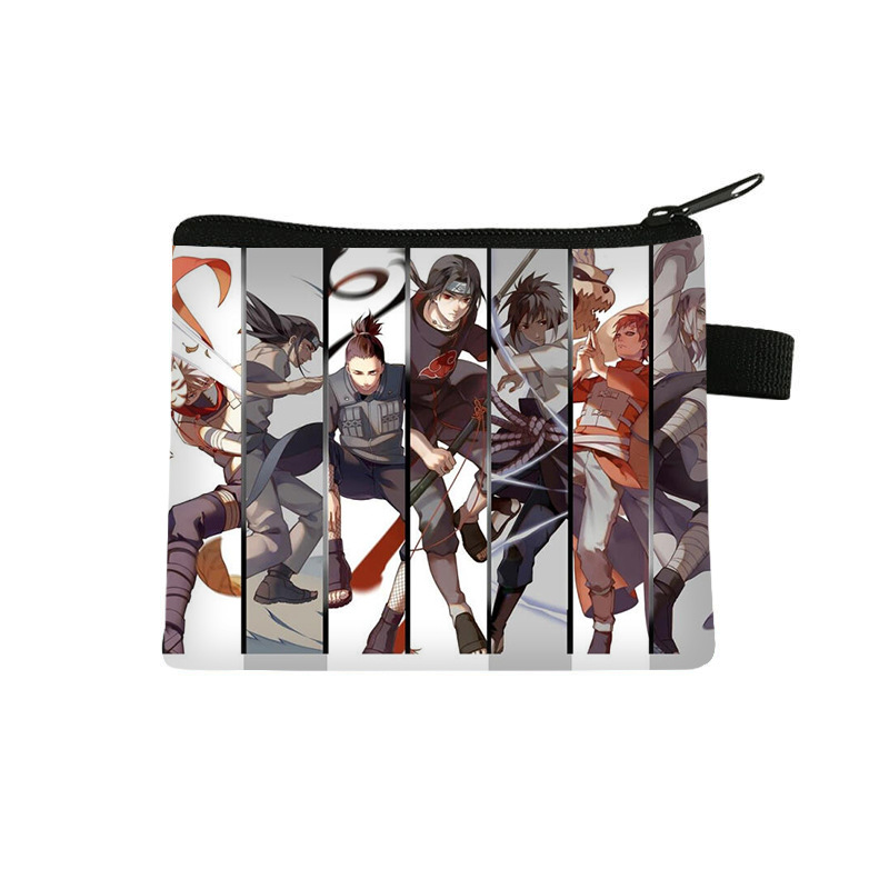 Nuevo Naruto niños monedero estudiante tendencia auricular moda bolsa de almacenamiento tendencia cremallera titular de la tarjeta al por mayor