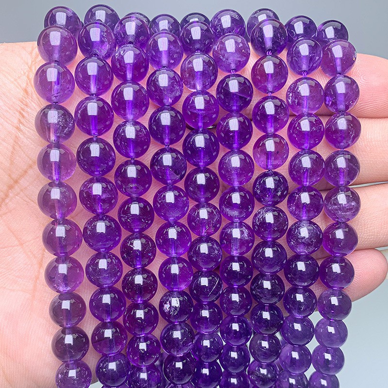 Cuentas de cadena larga de amatista natural semiacabadas cuentas de cadena larga de amatista dispersa precios especiales de profundidad directa de fábrica