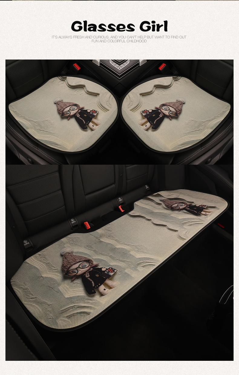 Car Seat Cushion for All Seasons, Cute Seat Cushion, Summer Car Cushion, Seat Cover Half-Pack, 2026 New Model Rear Seat Cover for Women