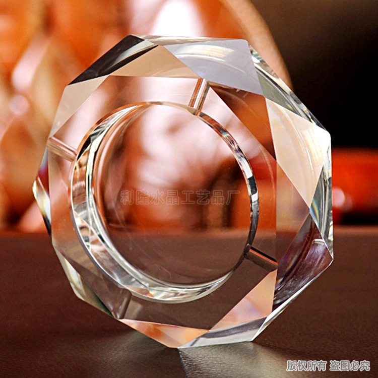 transparent small fashionable creative glass ashtray for hotel