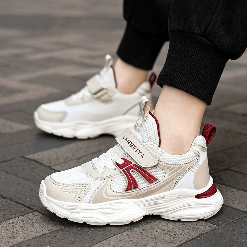 Детская спортивная обувь 25 лет весны новая двойная сетка липучка для девочек папочка обувь для мальчиков