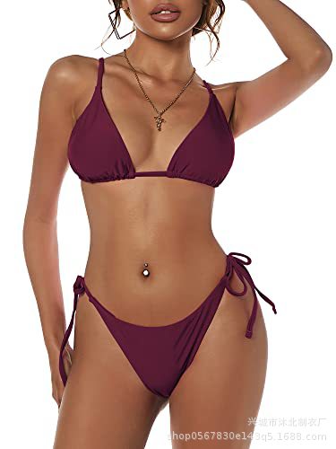 Set de Bikini Triángulo Estampado Set de 2 Piezas de Nylon con Almohadilla sin Aros para Natación y Playa image 10