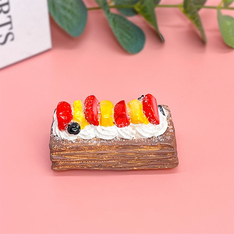 Creatividad de derechos de autor en línea gran tamaño de comida para jugar resina pegatinas de decoración para el hogar pegatinas de postre de pastel de simulación fábrica de stock