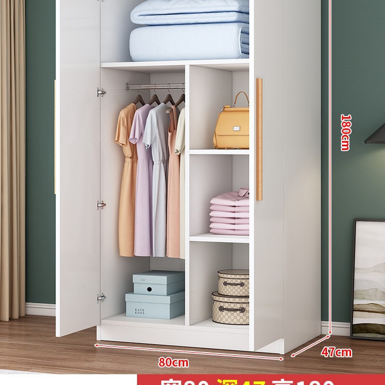 [웜화이트] 2도어 모델, 폭 80, 깊이 47, 높이 180