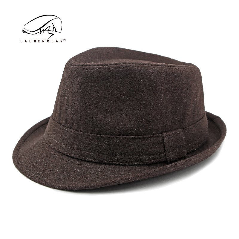 Sombrero de lana para hombre Otoño e Invierno franela simple tablero ligero sombrero bombín hombres y mujeres sombrero de jazz retro británico sombrero de caballero